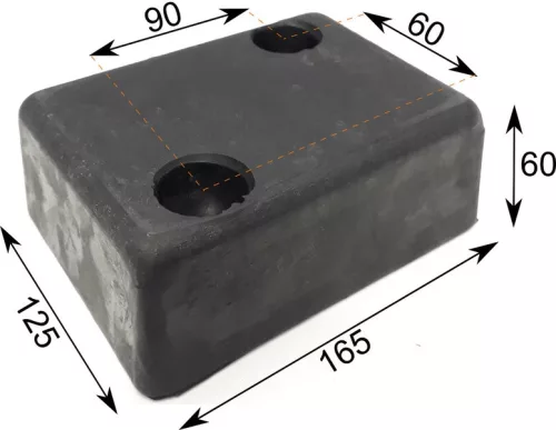 Barei de protecție din cauciuc 165 x 125 x 60 Schmitz 2 găuri