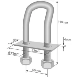 Piesă de fixare U 50x110