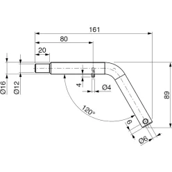 Bilă rabatabilă 50 mm pentru robinet orizontal 16-12 mm