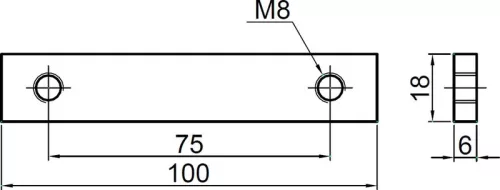 Placa filetata cu distanta gauri 75mm