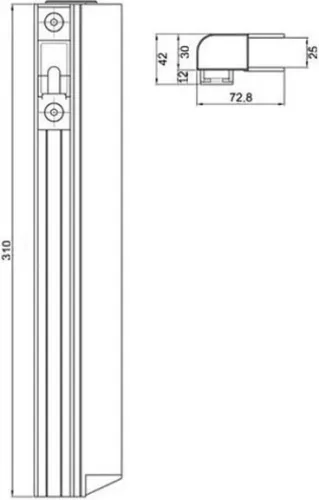Bolț de blocare 300 furcă metalică dreapta