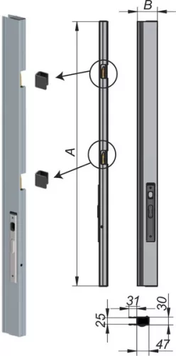 Capac de capăt din aluminiu 1015mm stânga