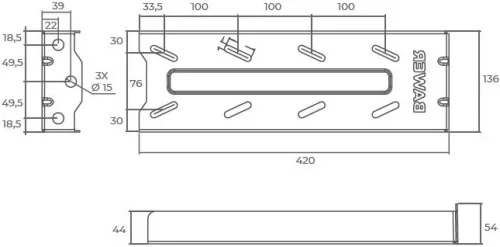 Set de suporturi pentru cutia de scule 420mm