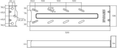 Set de suporturi pentru cutia de scule 520mm