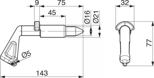 Pinul furcii de înclinare 22-21/16