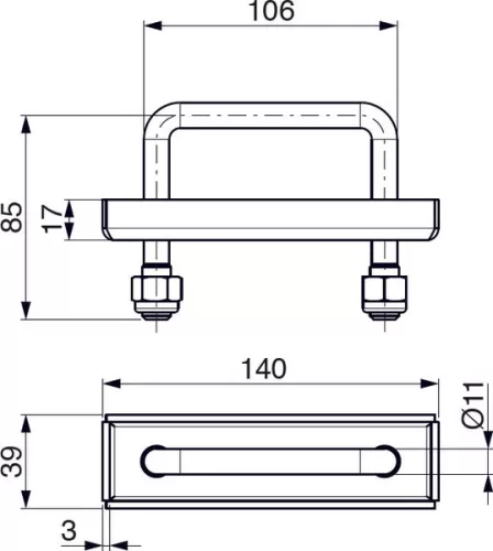 Capsă de fixare U 95x85