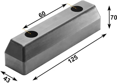 Tampon din cauciuc 125 x 43 x 70