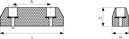 Bara de protecție din cauciuc 113 x 34 x 40