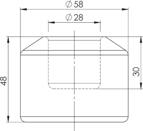 Bara de protecție rotundă din cauciuc 58 X 48