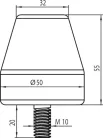 Cauciuc de impact conic 50 X 55