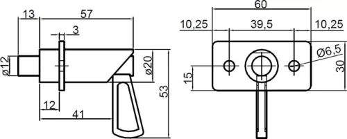 Pivot de siguranță cu placă de bază 12mm