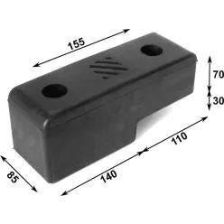 Barei de protecție din cauciuc 250 x 85 x 100 2 găuri