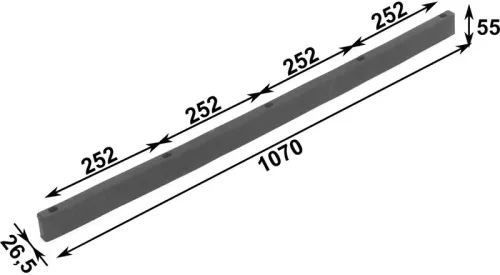 Tampon din cauciuc 1070 x 26 x 55 Schmitz 5 găuri
