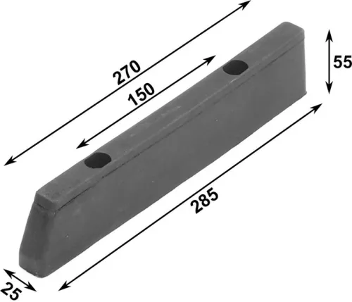 Bare de protecție din cauciuc 285 x 25 x 55 Krone 2 găuri
