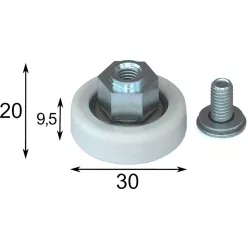 Cilindru 30mm EDSCHA alb