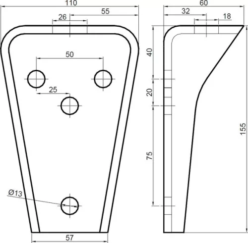 Suport de montare pentru gardă de noroi Greu