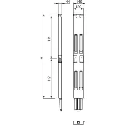 Billet clemă 1000 30mm spate dreapta