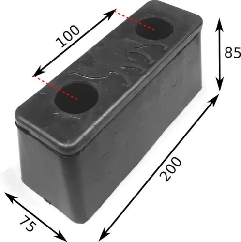 Bare de protecție din cauciuc 200 x 75 x 85 Wielton 2 găuri