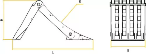 Cunei de susținere a roților F53 cu inserție metalică pliabilă
