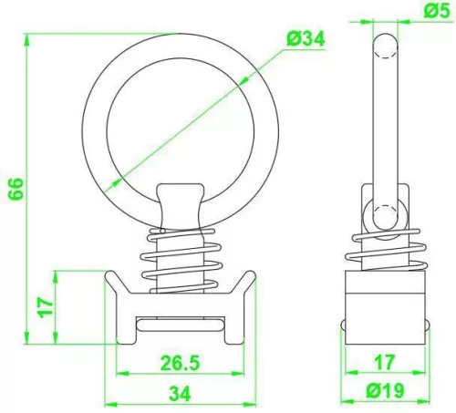 Cârlig Airline 25mm LC5kN