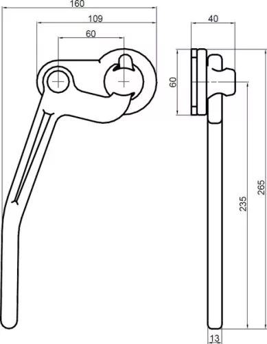 Încuietoare cu placă de bază "franceză" stânga