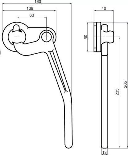 Încuietoare cu placă de bază "franceză" dreapta
