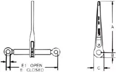Cârlig pentru lanț de 8 mm LC40kN