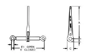 Ratchet cu cârlige pentru lanț de 8 mm LC40kN
