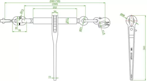 Ratchet cu cârlige pentru lanț de 13 mm LC106kN