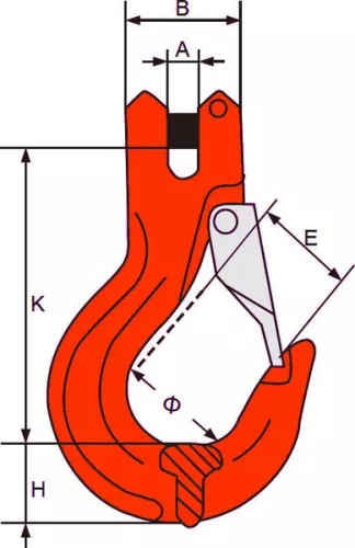 Cârlig pentru lanț de 10 mm LC63kN
