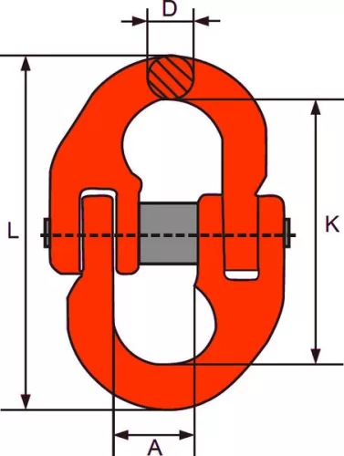 Ochi de conectare pentru lanț de 8 mm LC40kN