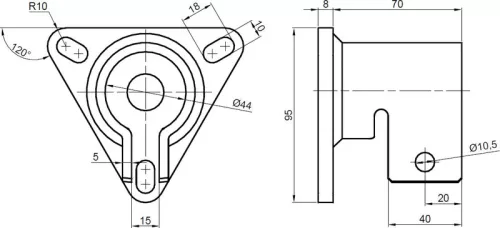 Soclu pentru tubul Mudguard 42mm