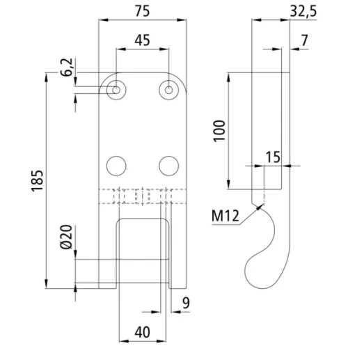 Bolț de balama din bronz H955