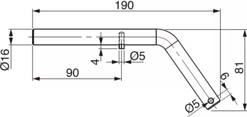 Bilă basculantă 60mm pentru robinetul de apă 16mm