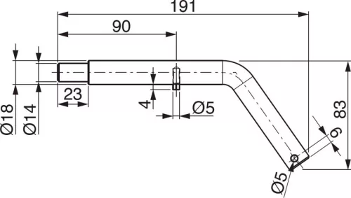 Bilă basculantă 60mm pentru robinet de apă 18/14mm