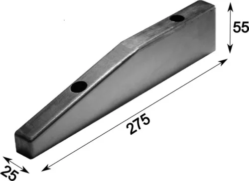Tampon din cauciuc 275 x 25 x 55 Schmitz 2 găuri