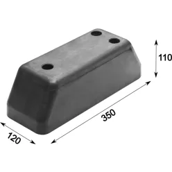   Bara de protecție din cauciuc 350 x 120 x 110 Krone 3 găuri