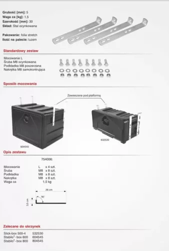 Set de suporturi pentru cutia de scule Stabilo vertical