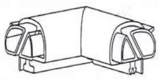 Etanșare de colț pentru ușa plină dreapta