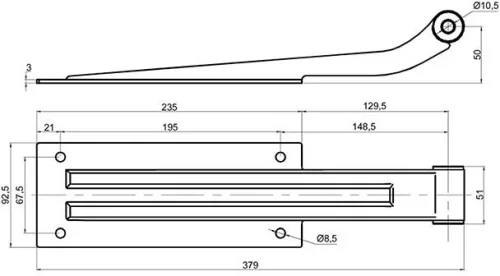 4 găuri Placă de balama galvanizată