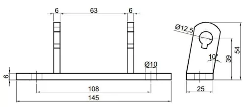 Inox Buck pentru placa de balama cu șuruburi