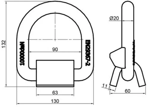 Capsa de fixare 10t sudabilă