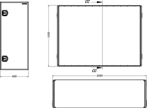 Cutie în spatele umpluturii 600x1450x2000