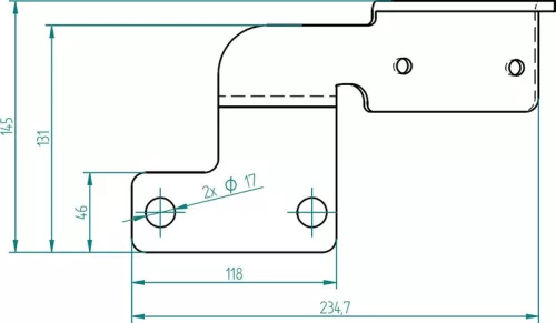 Suport de tensionare a prelatei stânga