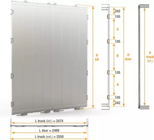 Ușă spate din aluminiu 3000-3100mm