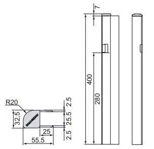 Armaton lock counter fork 400mm 3000XF dreapta