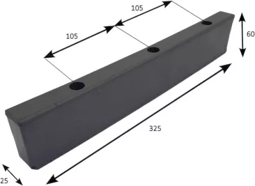 Bara de protecție din cauciuc Schmitz 325x60x25