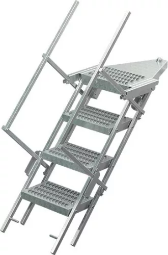 Scări cu 4 trepte cu balustradă