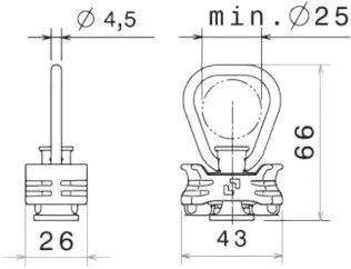 Cârlig Airline 25mm 1t