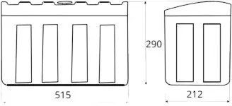 Cutie de scule, în picioare 515 x 212 x 290